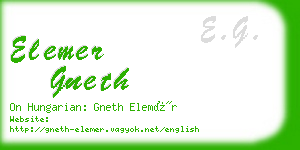 elemer gneth business card